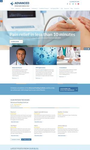 screenshot of a clients website