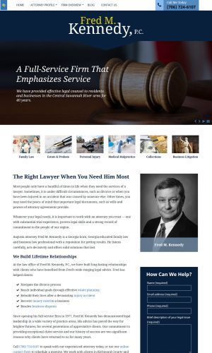 screenshot of a clients website