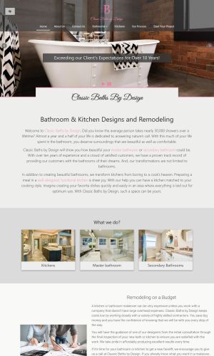 screenshot of a clients website