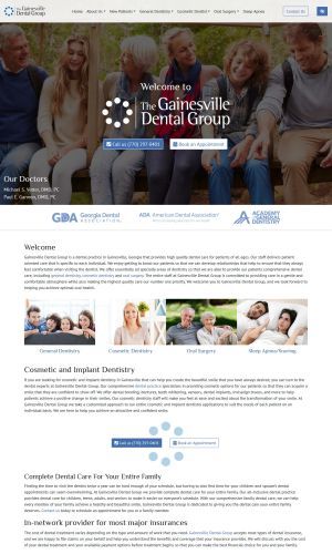 screenshot of a clients website
