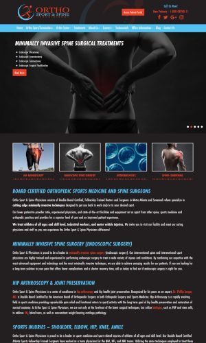 screenshot of a clients website