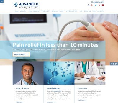 screenshot of the Advanced Healing Institute website