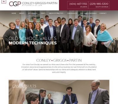screenshot of the Conley Griggs Partin website