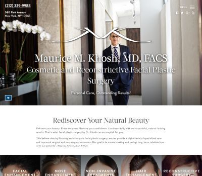 screenshot of the Maurice Khosh, MD, FACS website