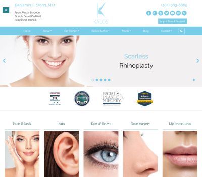 screenshot of the Kalos Facial Plastic and Reconstructive Surgery  website