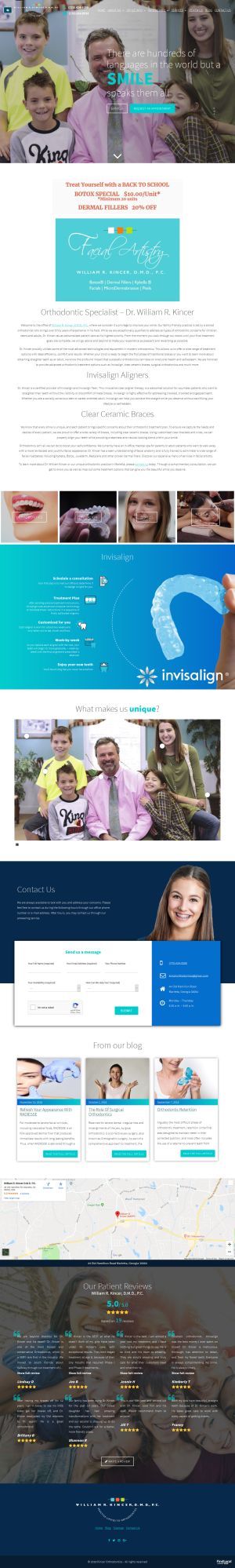 screenshot of the William R. Kincer D.M.D. P.C. website