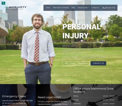 screenshot of the Moriarty Injury Lawyer website