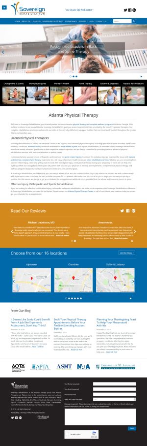 screenshot of the Sovereign Rehabilitation website