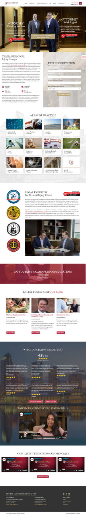 screenshot of the Ligori Sanders Law Firm website