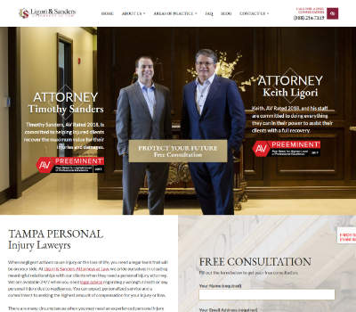screenshot of the Ligori Sanders Law Firm website