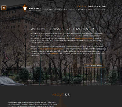 screenshot of the Gramercy Dental Center website