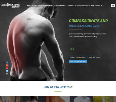 screenshot of the Allied Pain & Spine Institute website