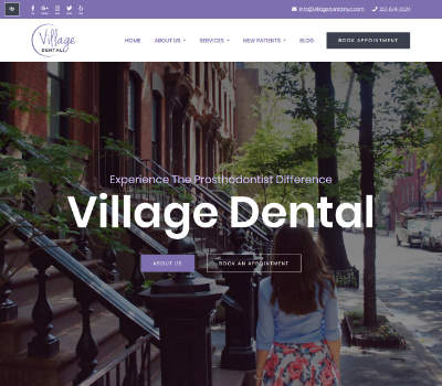 screenshot of the Village Dental NYC website