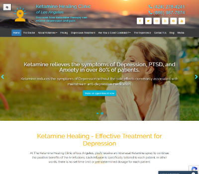 screenshot of the Ketamine Healing Clinic of Los Angeles website
