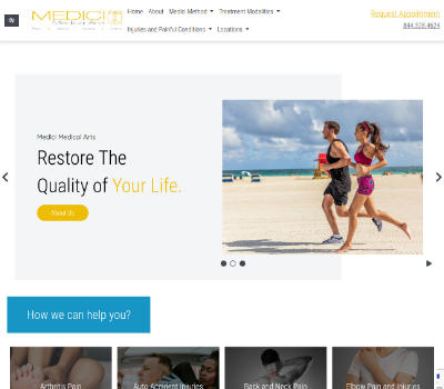 screenshot of the Medici Medical Arts website