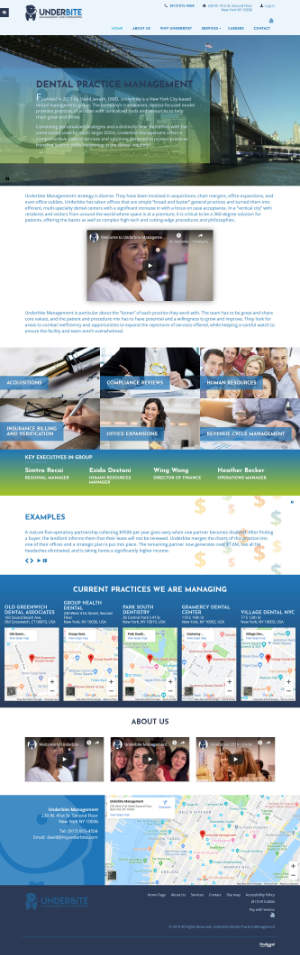 screenshot of the Underbite Management website