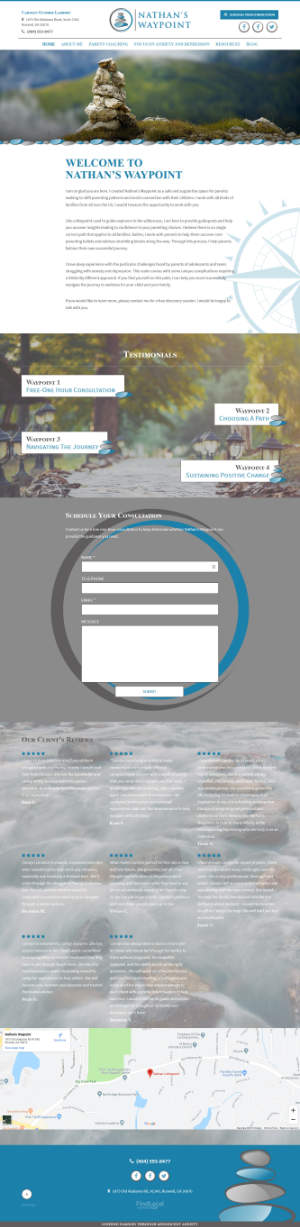 screenshot of the Nathan's Waypoint website