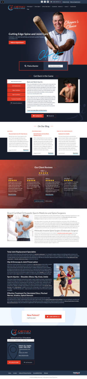 screenshot of the Ortho Sport & Spine Physicians website