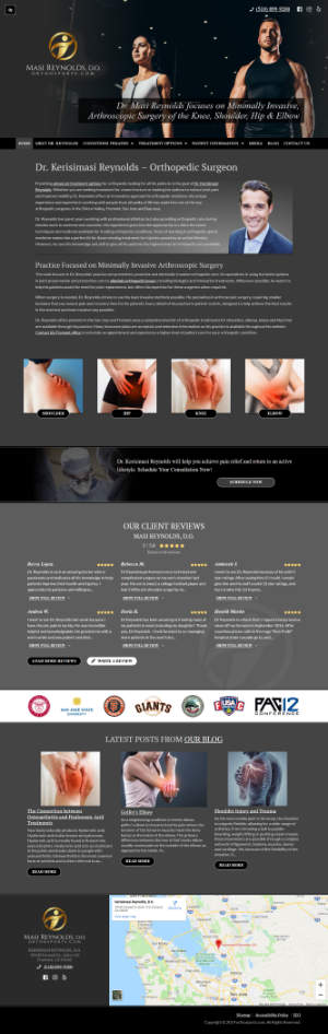 screenshot of the Kerisimasi Reynolds, D.O. website