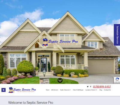 screenshot of the Septic Service Pro website
