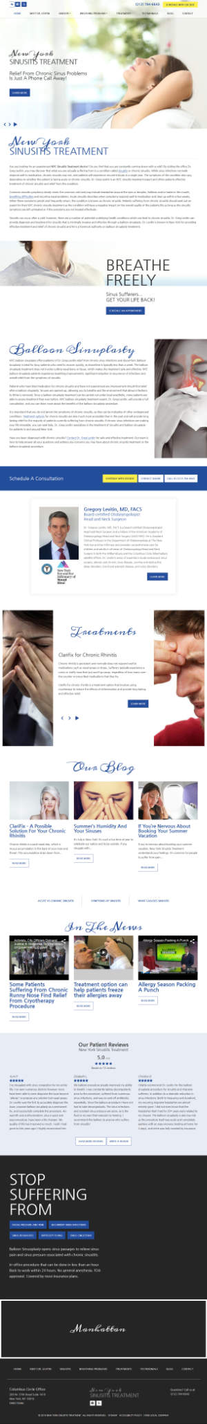 screenshot of the New York Sinusitis Treatment website