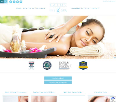screenshot of the The K Spa website