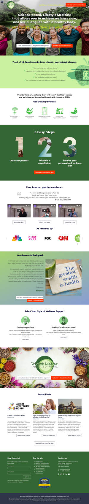 screenshot of the Wholistic Medicine Specialists of Atlanta website