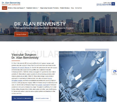 screenshot of the Dr. Alan I. Benvenisty MD website