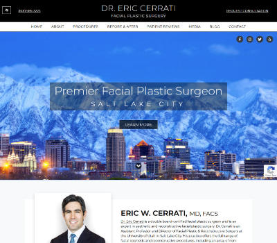 screenshot of the Dr. Eric W. Cerrati, MD website