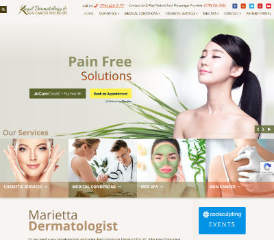 screenshot of the Kayal Dermatology & Skin Cancer Specialists website