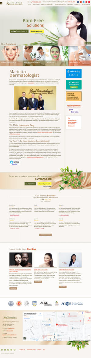 screenshot of the Kayal Dermatology & Skin Cancer Specialists website