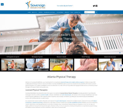 screenshot of the Sovereign Rehabilitation website