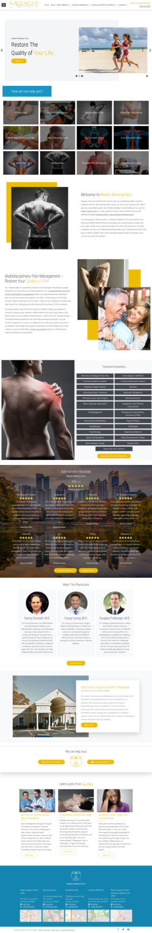 screenshot of the Medici Medical Arts website