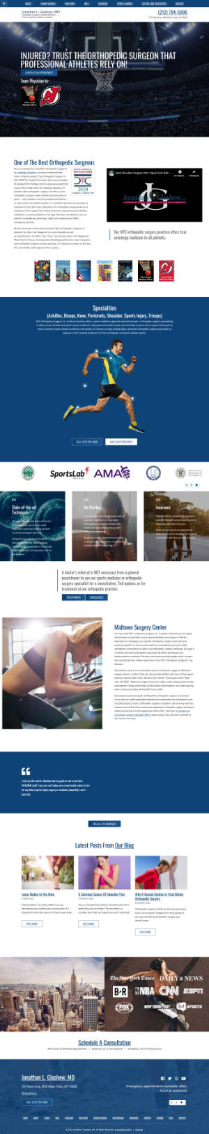 screenshot of the Jonathan L. Glashow, MD website
