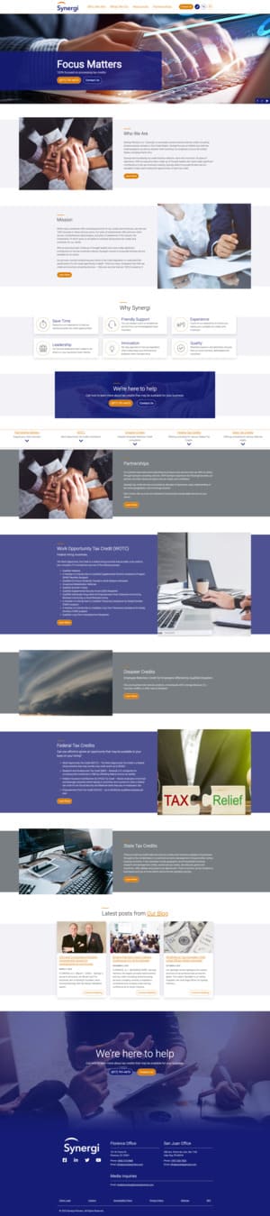 screenshot of the Synergi Partners website